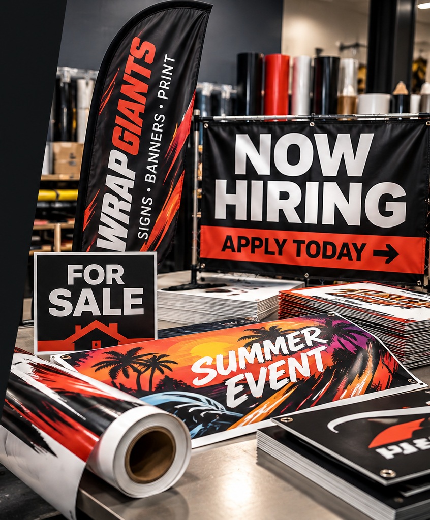 Custom business signs and banners by Wrap Giants