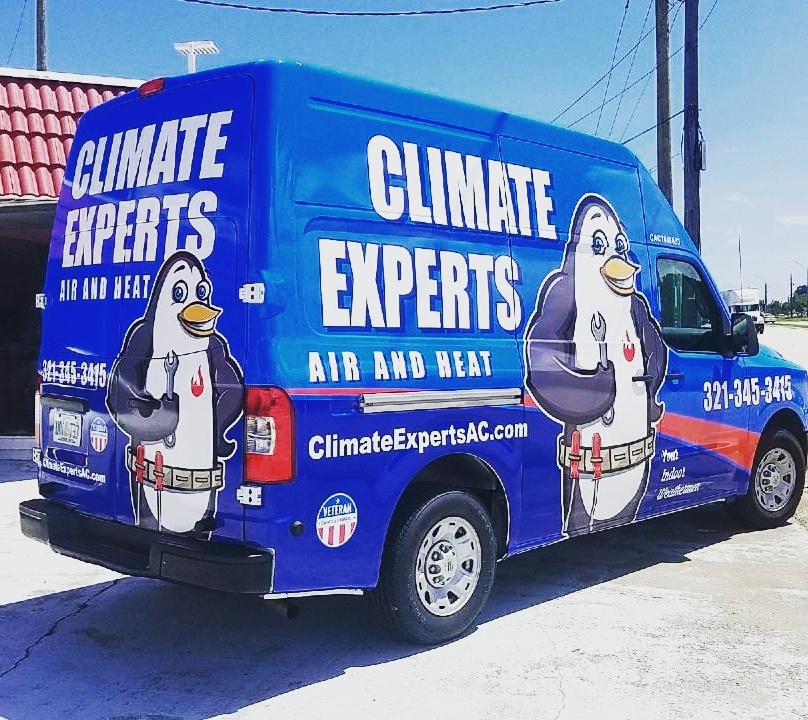 Climate Experts service van wrap completed by Wrap Giants